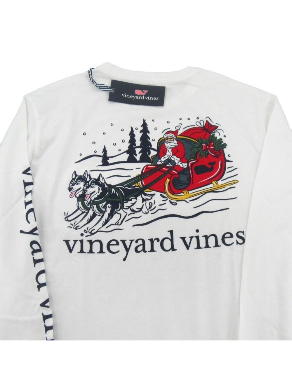 Vineyard Vines Graphic Santa Paws Sleigh Men's Size Large Long Sleeve Shirt NEW